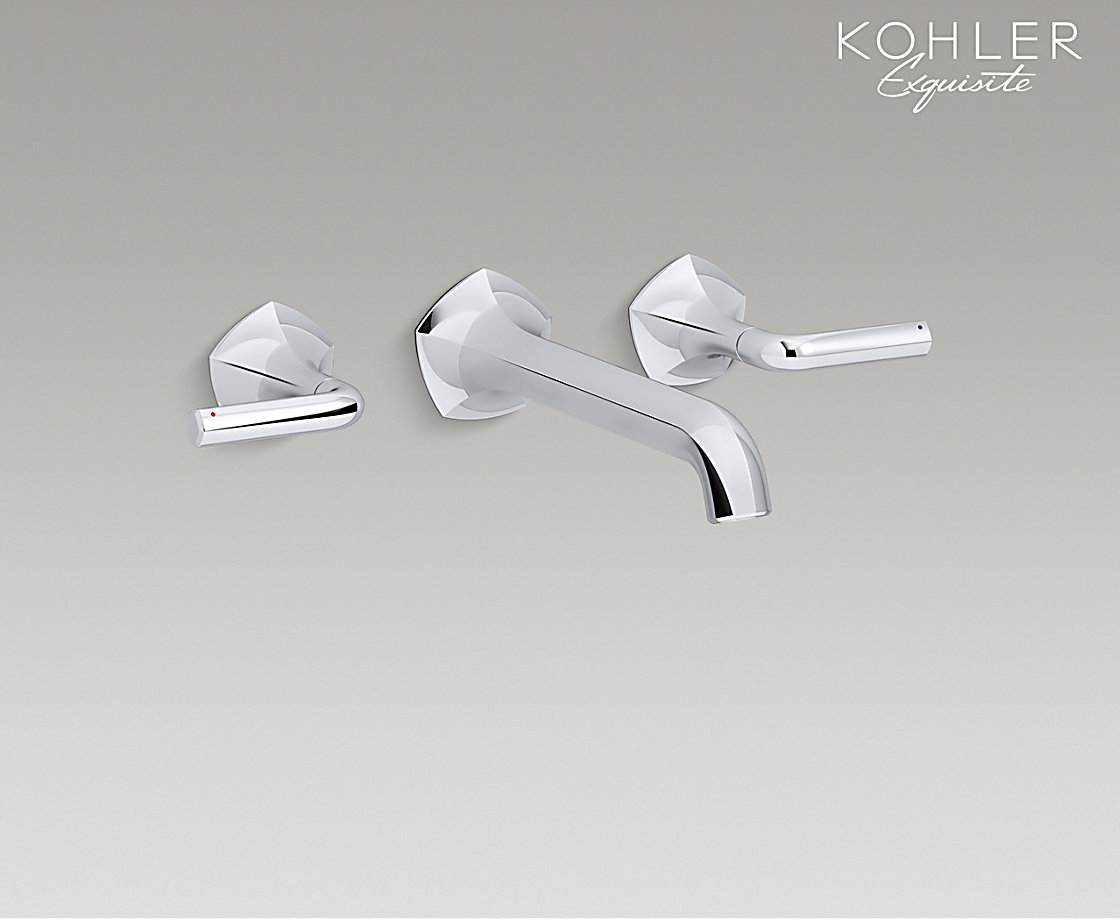 凱詩雙把墻出水臉盆龍頭_不含閥芯(桿型把手)