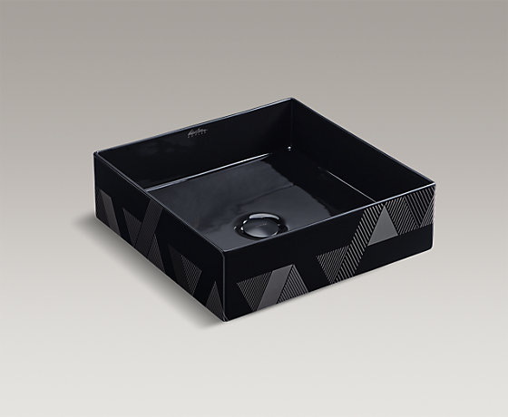 絲嘉臻彩繪印方形臺盆