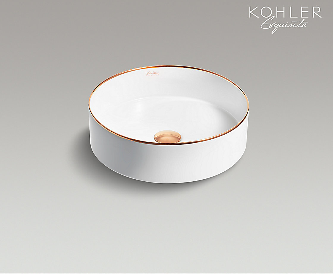 MICA 絲嘉 星鉆圓形藝術臺盆玫瑰金