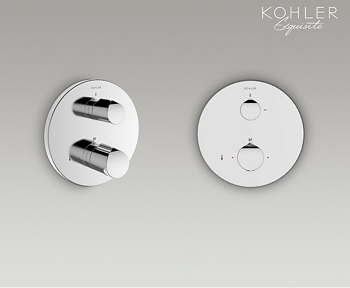 智配入墻式恒溫花灑閥芯及面板艾非把手